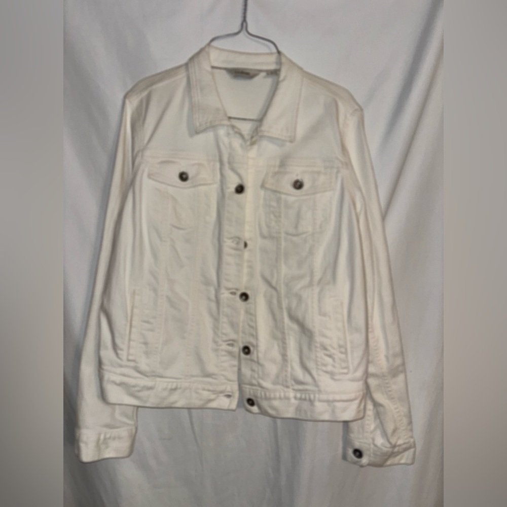 LL Bean Signature White Buttoned Casual Jacket Women's M
